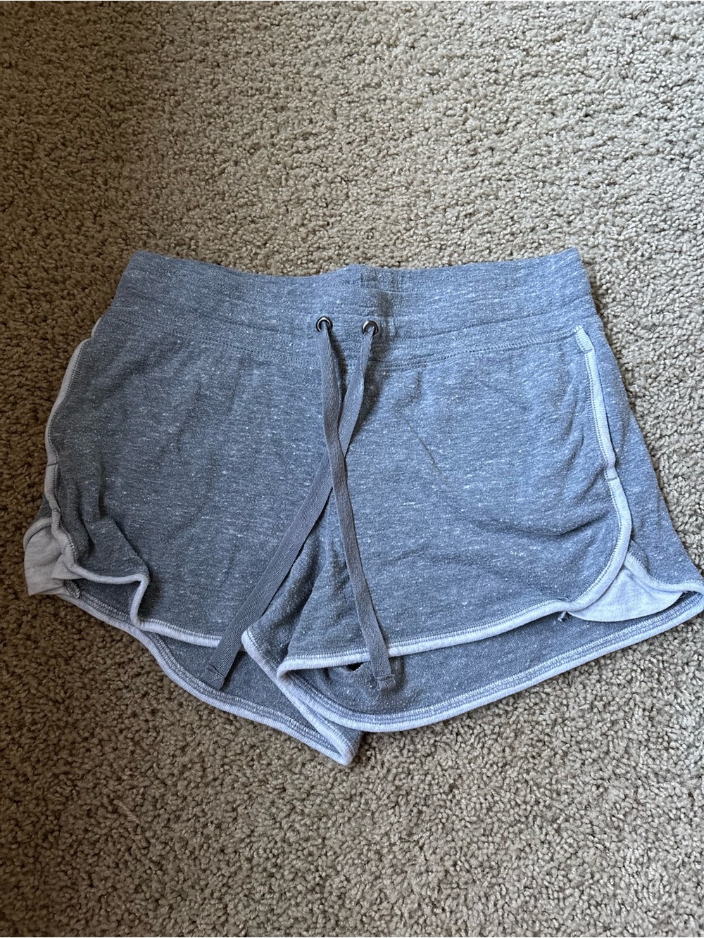 Women’s Gray Knit Drawstring Lounge Shorts